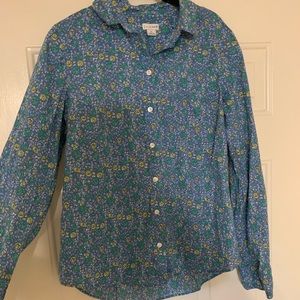 J. Crew Floral Button Up Top. Medium
